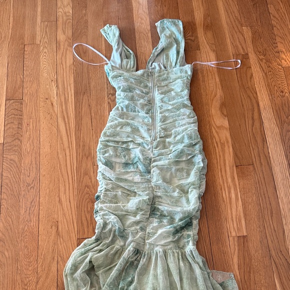 Lulu's Mint Green Ruched Maxi Dress - Picture 7 of 7